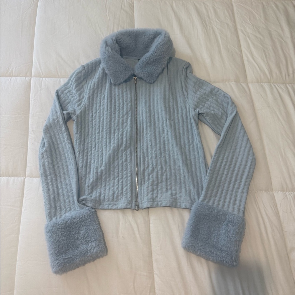 Cozy Blue Fuzzy top